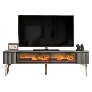 Schlichter TV-Lowboard Sideboard Dekokamin Elektro Dekoration Kamin