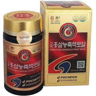 Pocheon Premium 240g 100% Korean Red Ginseng Pure Extract Royal, Korean 6 Years Panax, 70% Solid State (Parallel Import), Natural Immune Support, Available as Tea