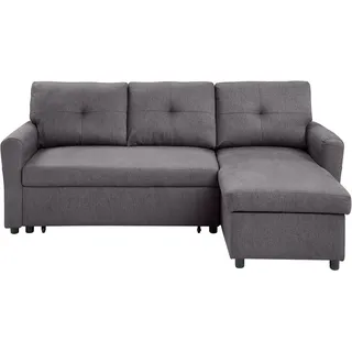 Atlantic Home Collection Schlafsofa »Gustavo L-Form, B: 199 cm« mit Bettfunktion, Bettkasten & seitlichen Taschen,