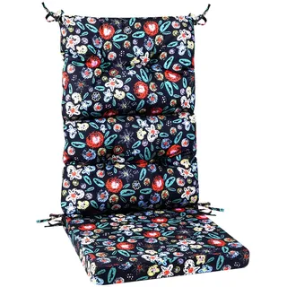 PRIMEPATIO Gartenstuhl-Auflagen Hochlehner Set – Bequeme Outdoor Sitzkissen für Gartenstühle & Klappstühle, Weiche Hochlehner Auflagen für Balkon, Terrasse & Gartenmöbel, Blüten