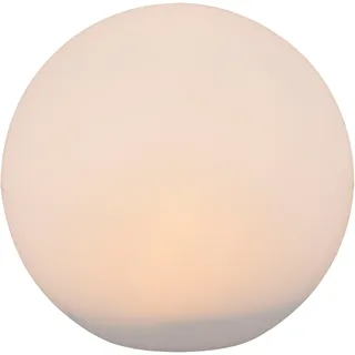 LED Solarleuchte REALITY LEUCHTEN "MELO, Kugel Gartenleuchte Akku Solar, mit Erdspieß, Fernbedienung", weiß, H:28cm Ø:30cm, Leuchten, LED Solarleuchte, Solar Kugellampe, RGB Farbwechsel, Dämmerungssensor, Memoryfunktion