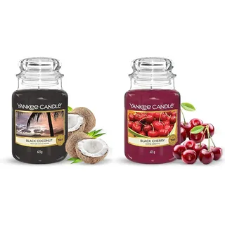 Yankee Candle Duftkerze im Glas (groß) – Black Coconut & Duftkerze im Glas (groß) – Black Cherry