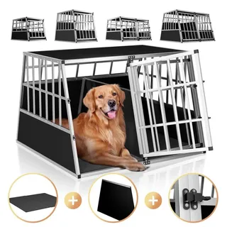 Cadoca® Hundetransportbox XL 97 x 90 x 70 cm Silber