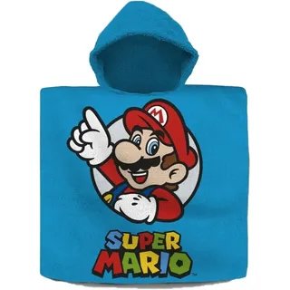 Nintendo Poncho Handtuch aus Baumwolle, Super Mario, 120 x 60 cm