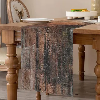 Tischläufer Herbst Modern 40 x 140 cm Leinen - Cushion Cover Braun Winter Weihnachts Dekoration Malerei - Tischde Saisonnal Küche Tisch Dekoration Drinnen Urlaub Party Dekor