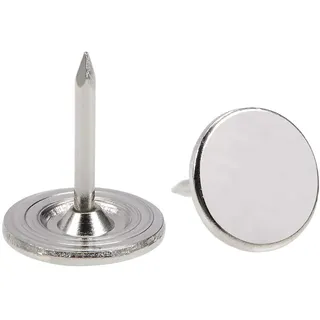 sourcing map 100Stk.Polsternägel Reißzwecken 11mm x 13mm Flachkopfnägeln Pins Silber Farbton
