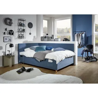 Meise Möbel meise.möbel Polsterbett Cool mit Lattenrost Cord Blau Ocean 120 x 200 cm