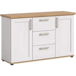 xonox.home Wohnzimmer Verona Sideboard Kommode Anrichte Stauraumschrank in Sibiu Lärche Absetzung Artisan Eiche Nb., ca. 129x80x40 cm