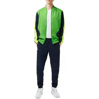 Lacoste Sport Herren-Trainingsanzug, komplett (Hose + Jacke), grün-marineblau, XS - Grün