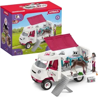 schleich 42439 HORSE CLUB Mobile Tierärztin mit Hannoveraner Fohlen, 37 Teile Spielset mit schleich Pferde Figur und vollbeweglicher Tierärztin Figur, Tierarzt Spielzeug für Kinder ab 5 Jahren