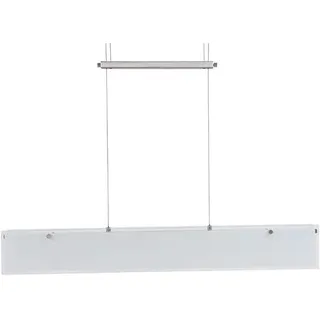 Pendelleuchte Esstisch Hängelampe Wohnzimmer höhenverstellbar Zugpendelleuchte, nickel matt, 6x G4, LxH 86x150 cm - Weiß