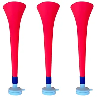 FUN FAN LINE - 3er-Pack Vuvuzelas aus widerstandsfähigem Kunststoff | Animationstrompeten für Fußball, Sportveranstaltungen und Partys | Hupe extremer Lärm 120 DB | Party-Accessoire Fans (Serbien)