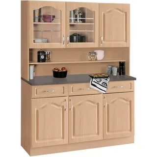 WIHO KÜCHEN Küchenbuffet Linz 120 x 50 x 180 cm Beige/Grau