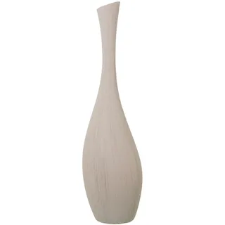 Alexandra House Living Ecru Vase, Keramik, gestreift, 21 x 21 x 74 cm