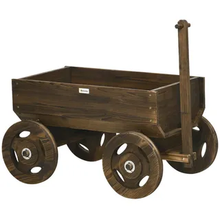 Outsunny Hochbeet, Tannenholz, Verkohlt , Braun , Holz , 53x58x127 cm , Gartenzubehör, Hochbeete