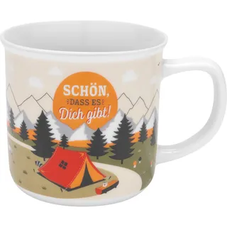 GRUSS & CO Tasse mit Motiv "Berge" | Kaffeetasse, verpackt in Geschenkbox, Porzellan, 35 cl | Geschenk, Geburtstag, Fernweh, Reise | 48821