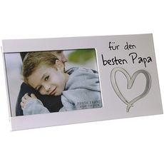 Cepewa Bilderrahmen Für den besten Papa Fotorahmen Spiegel-Herz Rahmen für Bild 15 x 10 cm (1 x Bilderrahmen Für den besten Papa)