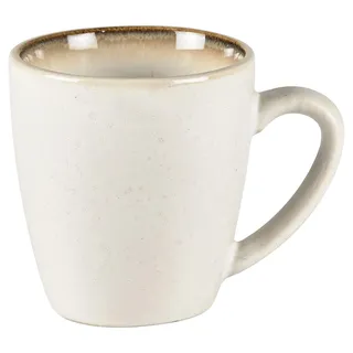 BITZ Becher, Kleiner Kaffeebecher aus Steingut, 19 cl, Creme/Creme