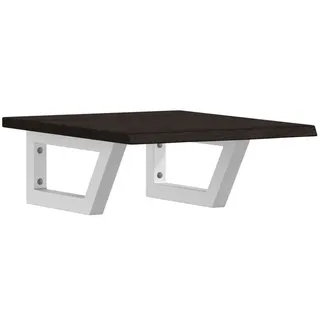 vidaXL Waschtischplatte mit Halterung Stahl und Massivholz Eiche