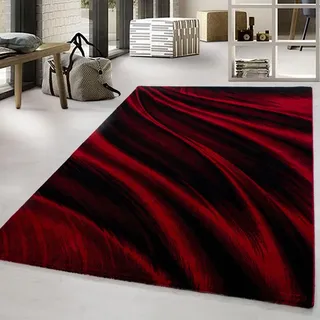 Teppich AYYILDIZ TEPPICHE "Miami 6630" Gr. 3, rot (rot, schwarz), B:120cm H:12mm L:170cm, Kunstfaser, Teppiche, Teppich, Läufer, Kurzflor, Wohnzimmer