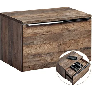 Waschtischunterschrank 80cm PUEBLA-56 Vintage Oak, B/H/T ca. 80,4/48,5/46 cm - Braun