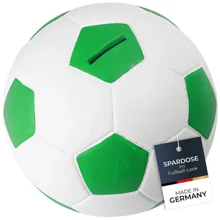 HMF Spardose Fußball Lederoptik 15 cm Durchmesser, Grün Weiß