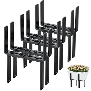 6er H-Form Blumenkastenhalterung, Balkonkästen Halterungen Ohne Bohren Passend für Balkongeländer von 1,5–32 cm und Blumenkasten von 15–23 cm, Blumenkasten Halter für Geländer Blumenkästen