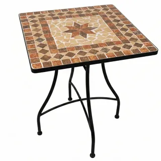 Mosaik Gartentisch Balkontisch Eckig 60 cm Mosaiktisch Mediterran