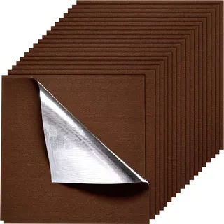 Teppichfliesen - Selbstklebend - Format 61 x 61 cm, 5 mm - Set mit 20 Stück - Fläche 7,4 m2 - Einfach zu verlegen & auszutauschen - Für Wohnzimmer & Büro - Dunkelbraun