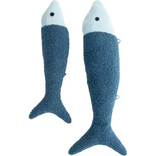 Crochetts Set aus 2 Fisch-Kuscheltieren aus weichem Stoff 4013 - Dunkelblau