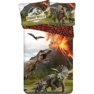 Leinen Jurassic World 140x200, 70x90 cm - Schwarz, Grün