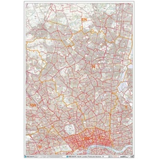 North London – N – Postleitzahl Wandkarte – Papier