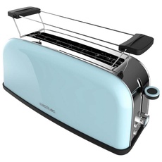 Bild von Vertikaler Toaster Toastin' time 850 Blue Long, 850 W, 2 Scheiben Brot, 3,8 cm breiter Schlitz, Brötchenaufsatz und Krümelschublade, Edelstahl, Blau