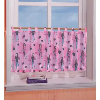 Kinderzimmer Scheibengardine Panneaux Herz Girl Motiv 50 x 150 cm