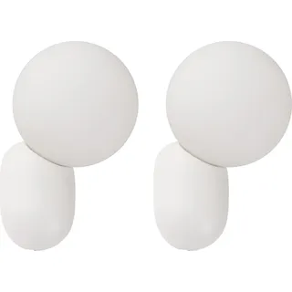 BELIANI Wandlampen 2er Set Weiß Kugelform Glaskugeln Modernes Design Wandleuchten - Weiß