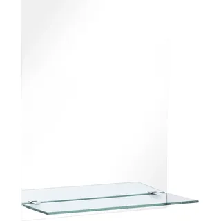 Wandspiegel mit Regal 50×70 cm Hartglas - Silber, Bunt