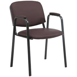 CLP Besucherstuhl Lederlook braun , Textil , 53x79x55 cm , Büromöbel, Bürostühle, Besucherstühle