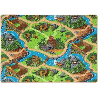 Snapstyle Kinder Spiel Strassen Teppich Dino Welt , Textil , Animalprint , 100x400 cm , Teppiche und Böden, Teppiche, Kinderteppiche