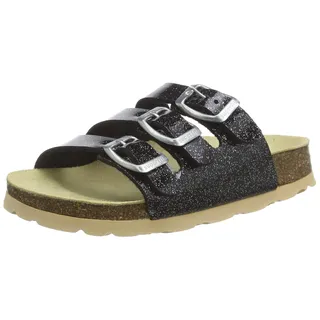 Fussbettpantoffel Schwarz/Silber 37 EU