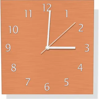 Wallario Design Wanduhr Pastellorange aus Aluverbund, Größe 30 x 30 cm - Orange