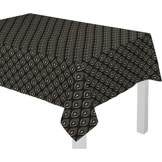 Adam Tischdecke "Feathers" aus 100% Bio-Baumwolle, natur, schwarz