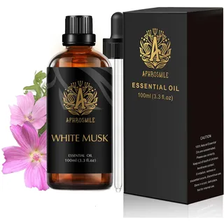 Aphrosmile Moschus Ätherisches Öl für Luftbefeuchter, 100 ml | 100 ml Füllmenge, Moschus Duft, Für Diffusor, Raumduft, Hautpflege, Täglicher Gebrauch