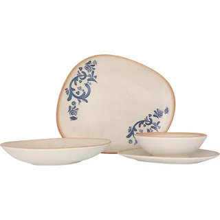 Bonna Geschirrset - Viento - 24 teilig - 6 Personen - Porzellan - Bunt