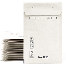 Gepolsterte Umschläge, Versandumschläge, Papiertüten mit Blaseninnen, Weiß, Versandtaschen mit Klebeverschluss - Ofiturie (20 Briefumschläge, 100 x 165 mm)
