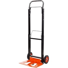 BLACK+DECKER Klappbare Sackkarre BXWT-H305 - Handwagen mit 90KG Tragkraft - Transportwagen Klappbar - 42,5 x 38,8 x 97,5 cm - für Umzug, Hausarbeiten und Einkäufe - Stahl/Aluminium - Schwarz/Orange