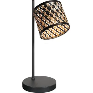 Mexlite - tischlampe - Bambus - natürlich schwarz - bambus metall - nachttischlampe - E14 - 4491ZW - Schwarz