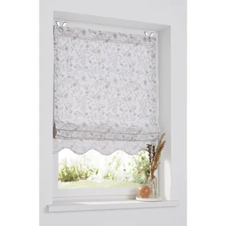 Kutti Raffrollo »Finja« mit Hakenaufhängung ohne Bohren freihängend blickdicht, Baumwolle, Hakenaufhängung, beige