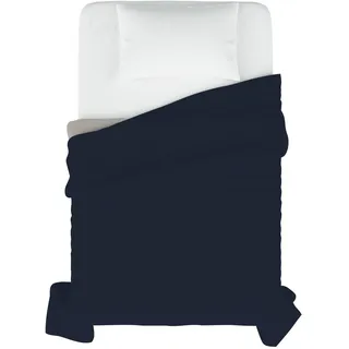 Elegant Sommer Steppdecke Dunkel Blau/Hell Grau, 100% Mikrofaser, 220x270cm
