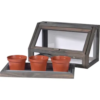 Dobar Mini-Gewächshaus 38 x 20 x 24,5 cm Grau