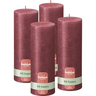 Bolsius Rustik Stumpenkerzen 19 x 7 cm rot 4 St.